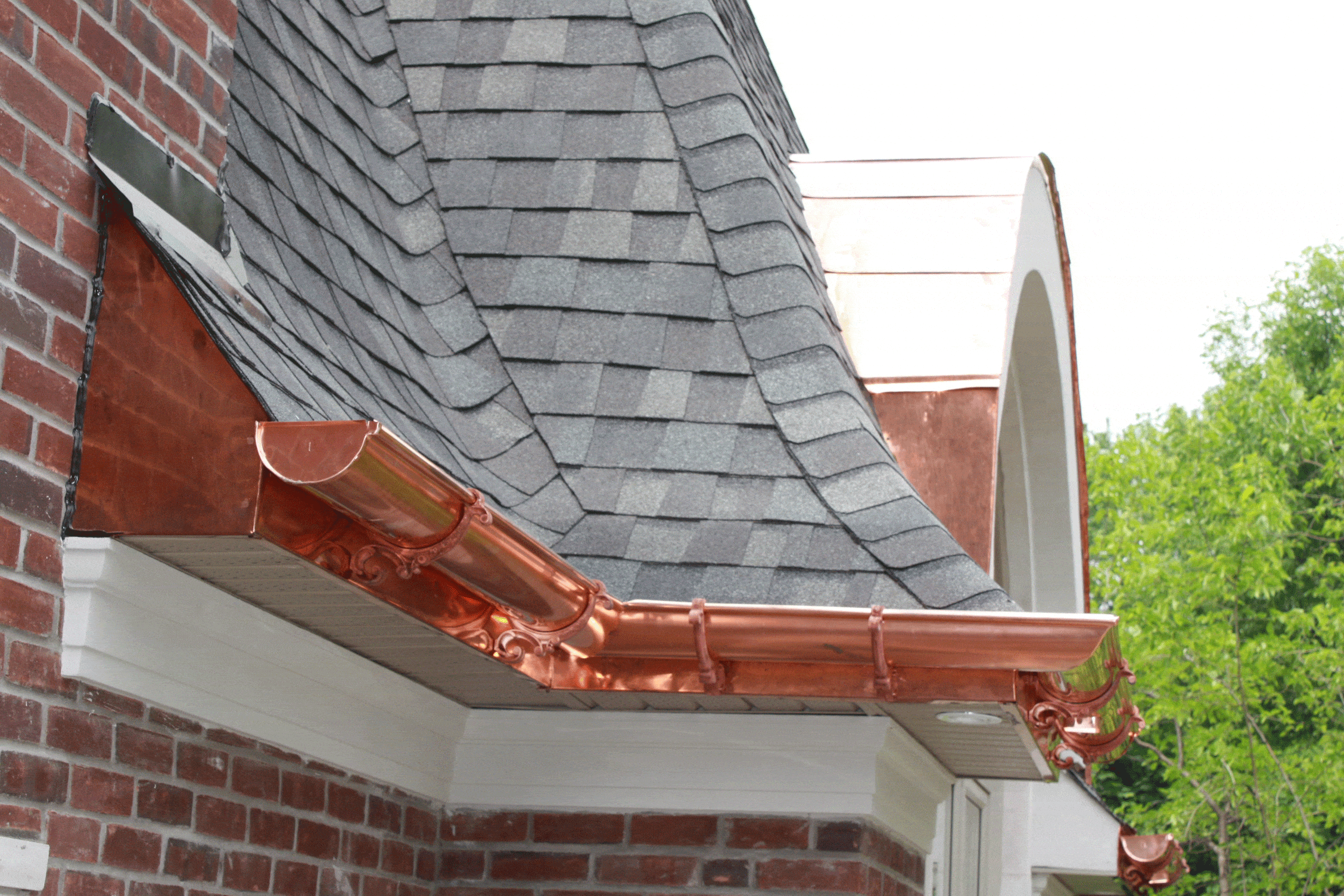 Copper gutter detail