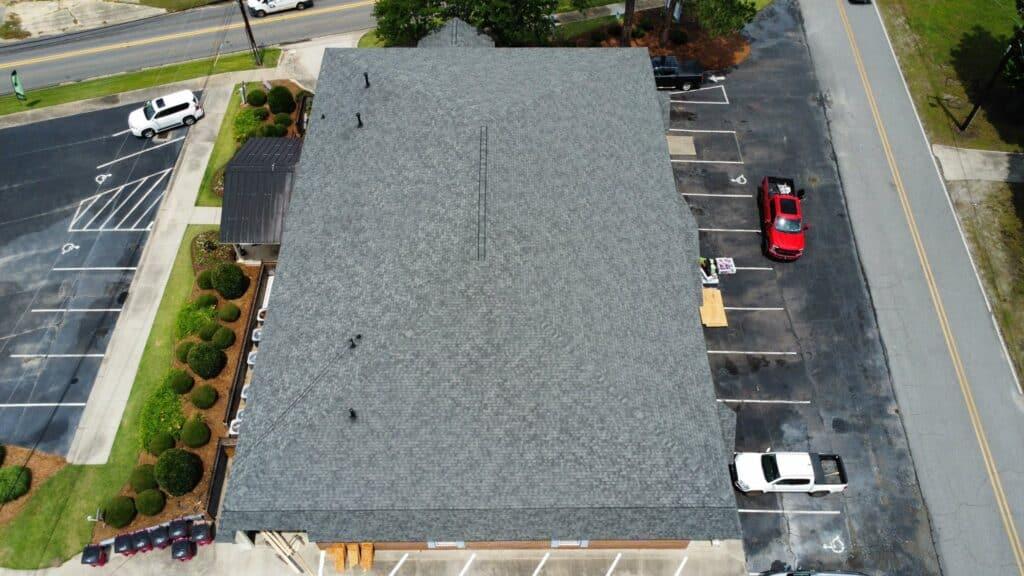 Commercial roofing job site
